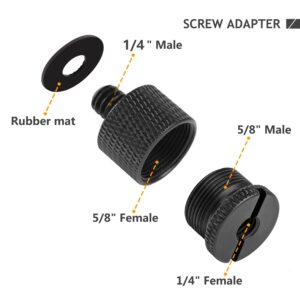 12 Pieces Mic Stand Adapter, Mic Thread Screw Adapter 5/8 Female to 3/8 Male and 3/8 Female to 5/8 Male, 5/8 Female to 1/4 Male and 1/4 Female to 5/8 Male with Rubber Pad for Microphone Stand