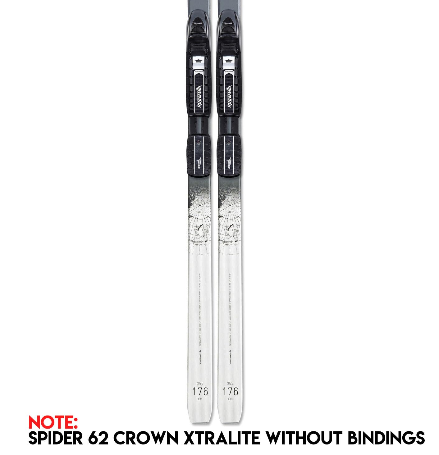 FISCHER Adult Spider 62 Crown Xtralite Adventure Lightweight Steel-Edge Nordic Skis Without Bindings, 179