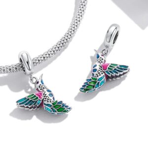 LINYITIN 925 Sterling Silver Women's Bead Charms Flowers Bird Butterflies Heart Cute Animal Pendant & Dangle Charm Bracelets Fits Pandora Necklace DIY Jewelry Gift