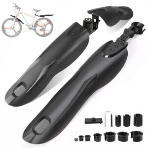 winmoom adjustable bike fender set for 22"/24"/26"/27.5"，3 parts-universal full cover thicken widen, front/rear mud guards fit for mtb mountain road bike