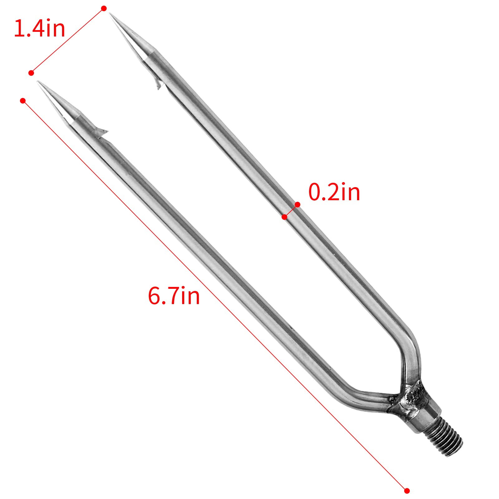 Stainless Steel Fishing Harpoon 2 Prong Fishing Gig Gaff Hook with 8mm Screw for Outdoor Fishing Tackle for Outdoor Fishing Tackle Catching Fish Frog in River Lake-Capable