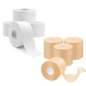 Dimora White Athletic Tapel and Pre-wrap Tape - No Sticky Residue, Easy Tear Athletic Tapes & Wraps, Gymnastics Tape for Athletes, Customizable Support and Skin-Friendly Comfort