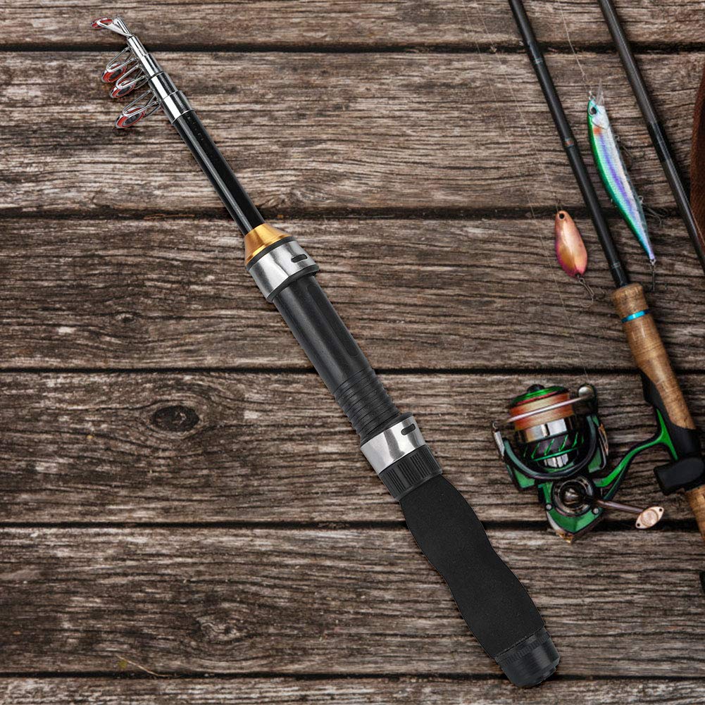 Fishing Rod, Telescopic Fishing Rod Collapsible Fishing Pole Sea Pole Portable Short Pole Ice Fishing Rod Pocket Sea Fishing Tools for Ice Fly Fishing Sea Saltwater Freshwater Kit Gift Festivals