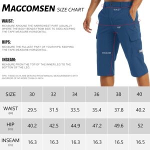 Hiking Shorts Men Summer Shorts Dry Fit Cargo Shorts for Men Below Knee Tactical Fishing Shorts Athletic Fit Casual Long Shorts Blue Grey