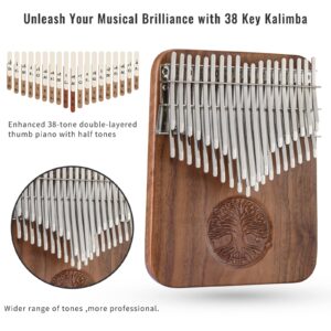 LOOP Kalimba Thumb Piano 32 Key C-Tuned Musical Instruments Double Layer Flat Board Popular Board Instrument with Kalimba Song Book,Tuning & More for Children Adults Beginners and Professionals