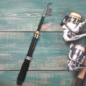 Telescopic Fishing Rod, Lightweight Reel Combo Carbon Fiber Pole Portable Spinning Fishings Gear Set Stainless Steel Spinning Reel Tools Gifts for Father Men Beginner Travel Sea Saltwater Freshwater