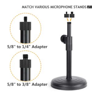 12 Pieces Mic Stand Adapter, Mic Thread Screw Adapter 5/8 Female to 3/8 Male and 3/8 Female to 5/8 Male, 5/8 Female to 1/4 Male and 1/4 Female to 5/8 Male with Rubber Pad for Microphone Stand