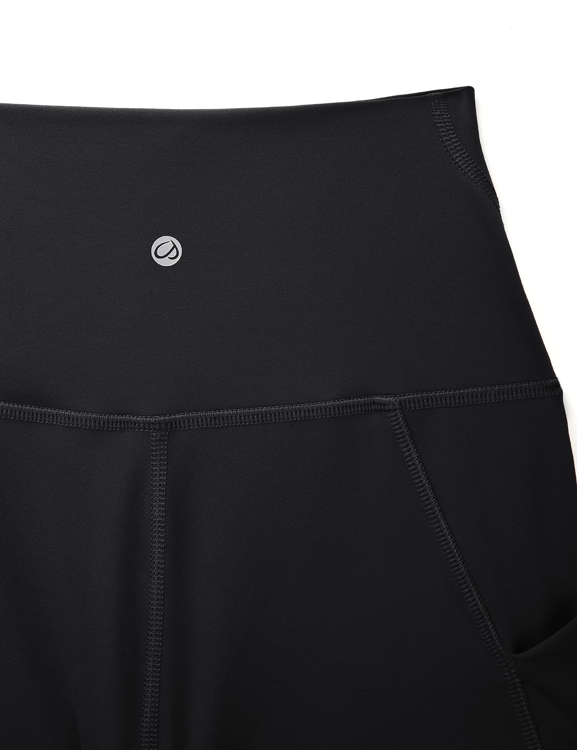 CRZ YOGA Women's Butterluxe Biker Shorts 8 Inches - High Waisted Workout Yoga Shorts Side Pockets Volleyball Buttery Soft Black Medium