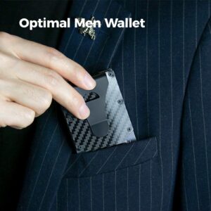 MONOCARBON Minimalist-Wallet, Real-Carbon-Fiber-Wallet-RFID-Blocking, Slim Credit Card Holder Wallet, Front Pocket Money Clip for Men EDC. (Carbon Fiber)