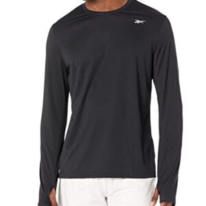 Reebok Men's Standard Long Sleeve Workout Shirt, Night Black, X-Large