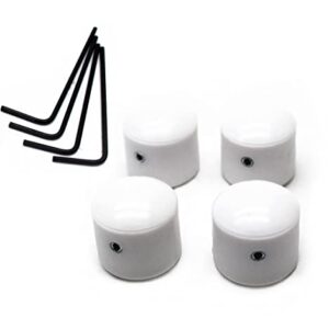 TUOREN Plastic Guitar Control Knob Volume Tone Control Dome Knobs for Electric Guitar Bass 4Pcs (White)