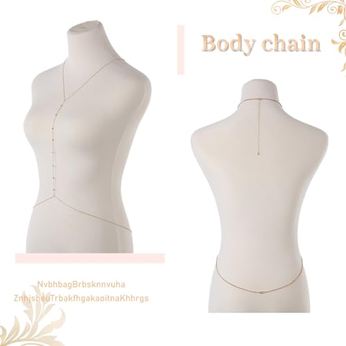 Jerany Boho Gold Body Chain Small Bead Sexy Bra Bikini Waist Body Necklace Beach Body Chains for Women