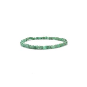 Natural Emerald Stretchable Beads Bracelet 7 inch Endless, Brazilian Emerald, Healing Bracelet, Adjustable