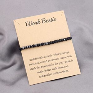 MAOFAED Work Bestie Gift Work Bestie Morse Code Bracelet Best Friend Gift Work Friendship Gift Birthday Gift for Coworker (work bestie code br)