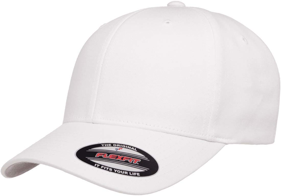 Flexfit/Yupoong Cotton Twill Fitted Cap (XX-Large, White)