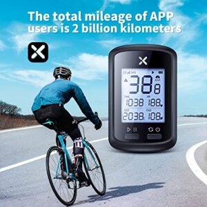 XOSS G+ Wireless Bike Computer, GPS Cycling Speedometer and Odometer with Bluetooth and ANT+, Bicycle Accessories with LCD Display, Waterproof MTB Tracker Fits All Bikes