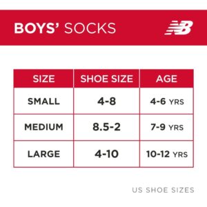 New Balance Boys' Quarter Socks - 16 Pack Soft Cushioned Performance Ankle Socks for Boys - Breathable Boy's Sports Socks, Size Large, Blue Assorted