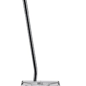 Bell N-360 No-Offset Single Bend CNC Milled Upright Lie Toe Balance Golf Putter (75 Degree Lie) + Winn Dri-Tac Dark Gray Midsize Grip | Made in USA (Left, 35)