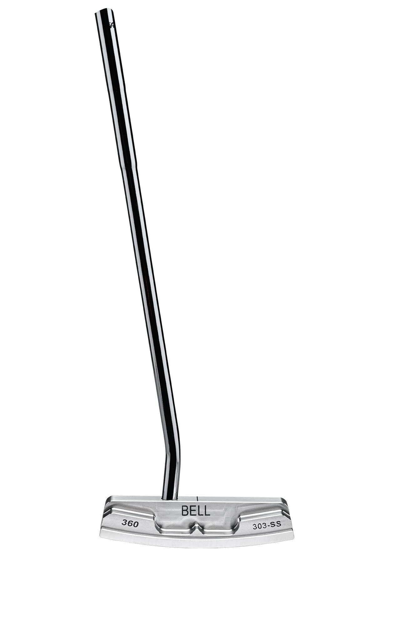 Bell N-360 No-Offset Single Bend CNC Milled Upright Lie Toe Balance Golf Putter (75 Degree Lie) + Winn Dri-Tac Dark Gray Midsize Grip | Made in USA (Left, 35)