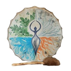 firlar shaman drum,10 inch shaman hand drum with drum stick, instrumental shaman alchemy moon drum, sound healer shaman drum for spiritual music, reflection and meditation