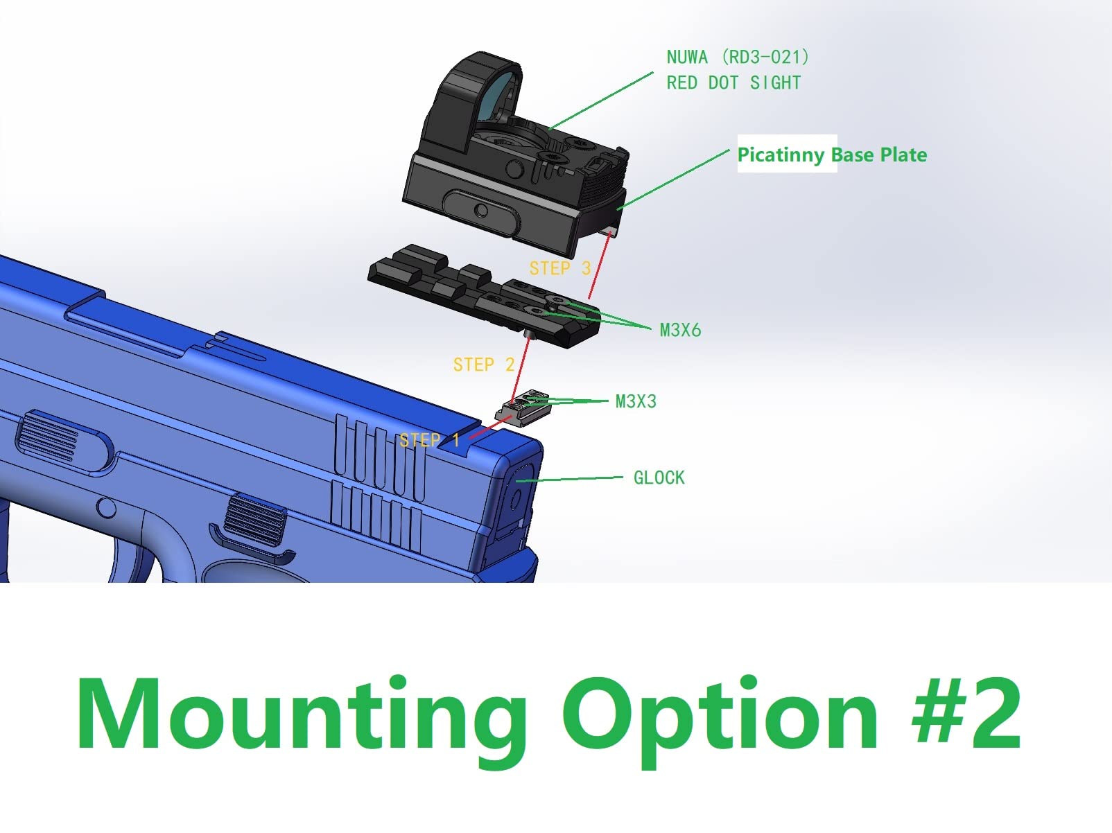 ADE Optic Red Dot Sight Mount Picatinny Plate for Taurus GX4,G3C,Canik TP9SA for Install Pistol Red Dot Sight fits Trijicon RMR,Doctor,Vortex,Burris +Built in Screw Hole for Shield RMSc Footprint