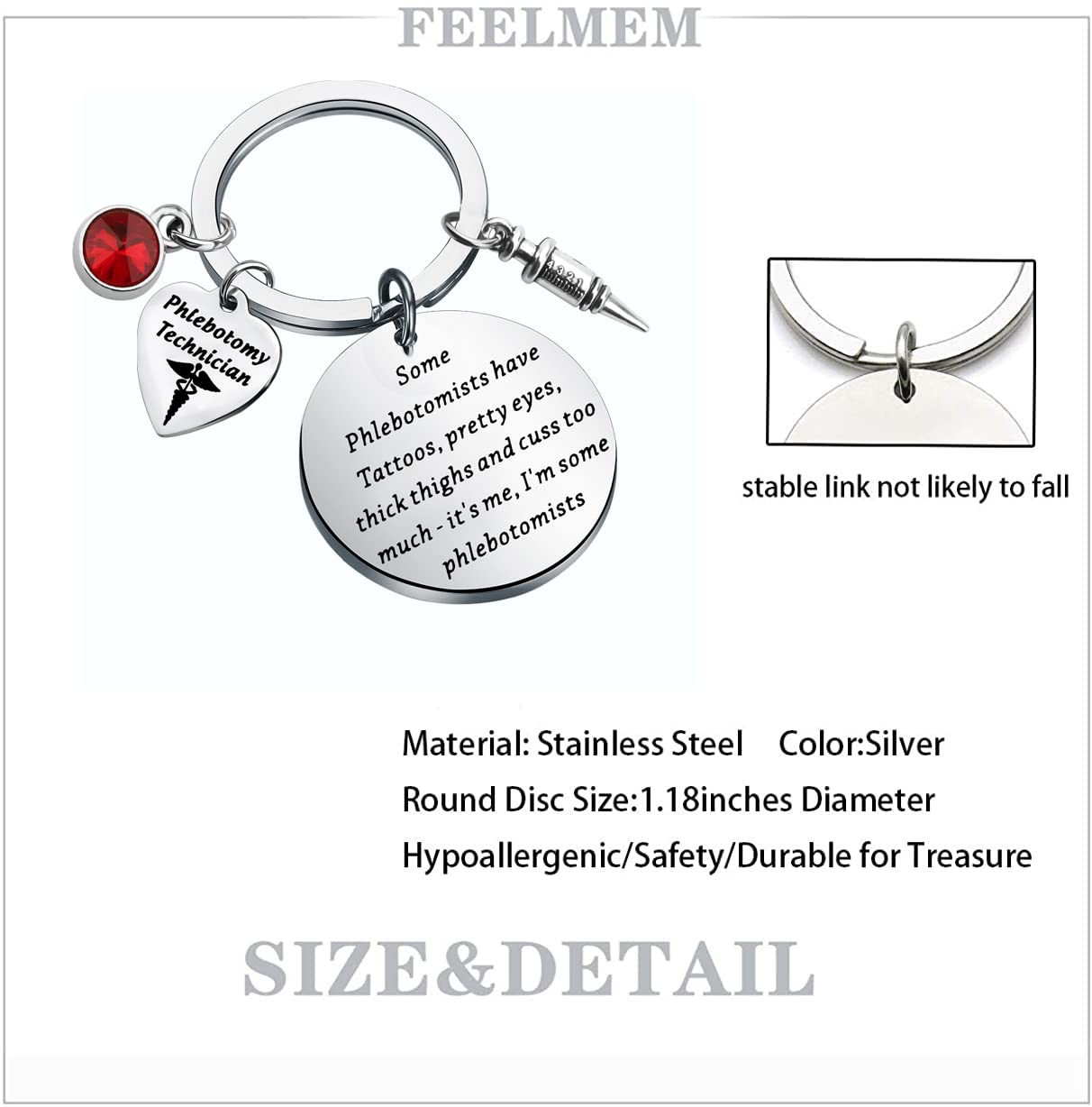 FEELMEM Phlebotomist Gifts I'm Some Phlebotomists Keychain Phlebotomist Nurse Jewelry Medical Lab Tech Gift Phlebotomy Technician Jewelry (Phlebotomists-ky)