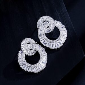 Celebrity Design Women Elegant Statement Rhinestone Jewelry Dangle Drop Earrings Studs