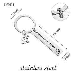 LQRI Mastered It Graduation Keychain Class of 2024 Congrats Grad Gift Masters Graduation Gift for Her or Him Masters Degree Gift (silver)