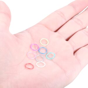 Oveta 20G Plastic Septum Nose Hoop Rings Retainer for Work Flexible Bioflex Cartilage Tragus Helix Lobe Earrings Piercing Jewelry Retainer Clicker Hoop Rings 5/16''