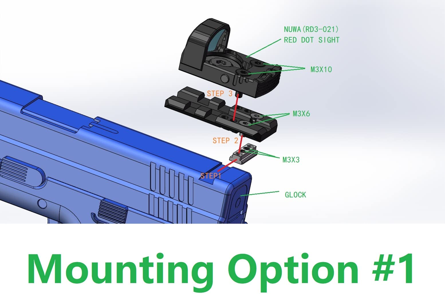 ADE Optic Red Dot Sight Mount Picatinny Plate for Taurus GX4,G3C,Canik TP9SA for Install Pistol Red Dot Sight fits Trijicon RMR,Doctor,Vortex,Burris +Built in Screw Hole for Shield RMSc Footprint