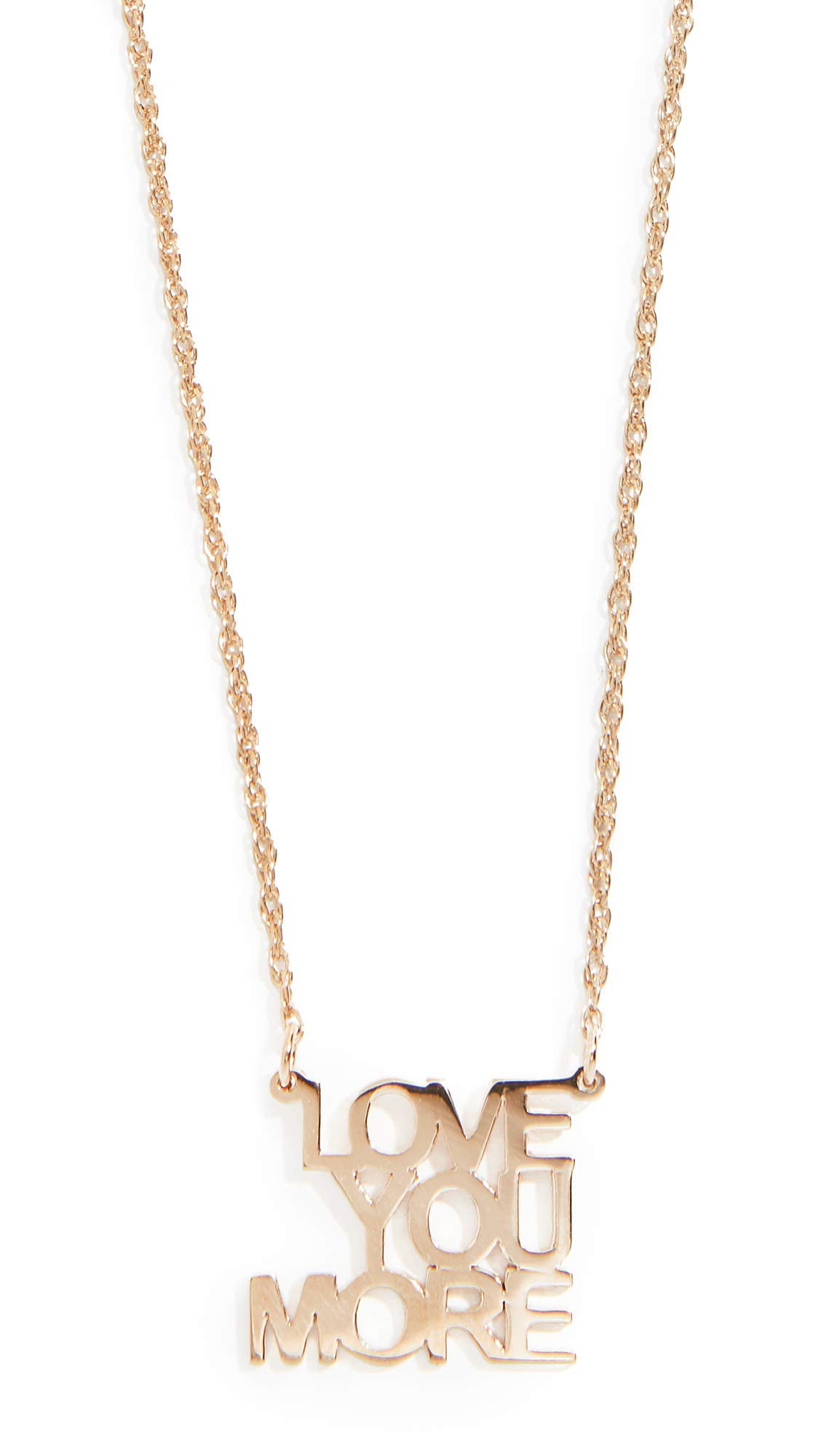 Jennifer Zeuner Jewelry Women's Love You More Mini Necklace and Love You More Mini Pendant, Gold, One Size