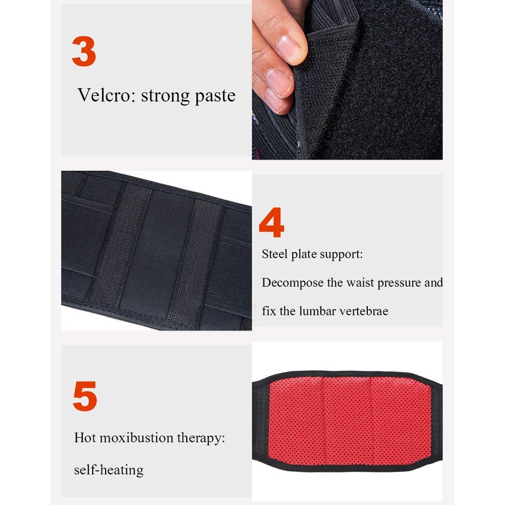 YZSHOUSE Lumbar Brace-Lower Back Support Belt,Adjustable Self-Heating Magnetic Therapy Belt for Pain Relief and Injury for Men Women (Size : L/Large)