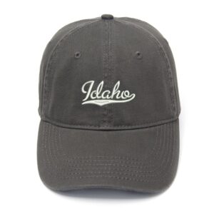 men's baseball caps idaho - id embroidered dad hat washed cotton hat (grey,7 3/8)