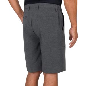 Greg Norman Golf Performance Men Short | X-Treme Comfort Stretch Waistband |Moisture Wicking Golf Short Grey Black 32