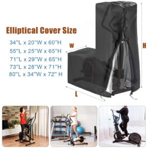 Aidetech Elliptical Exercise Machine Cover, Dust-Proof Elliptical Machine for Home Use Cover Waterproof Elliptical Trainer Protective Cover (55''L x 25''W x 65''H)