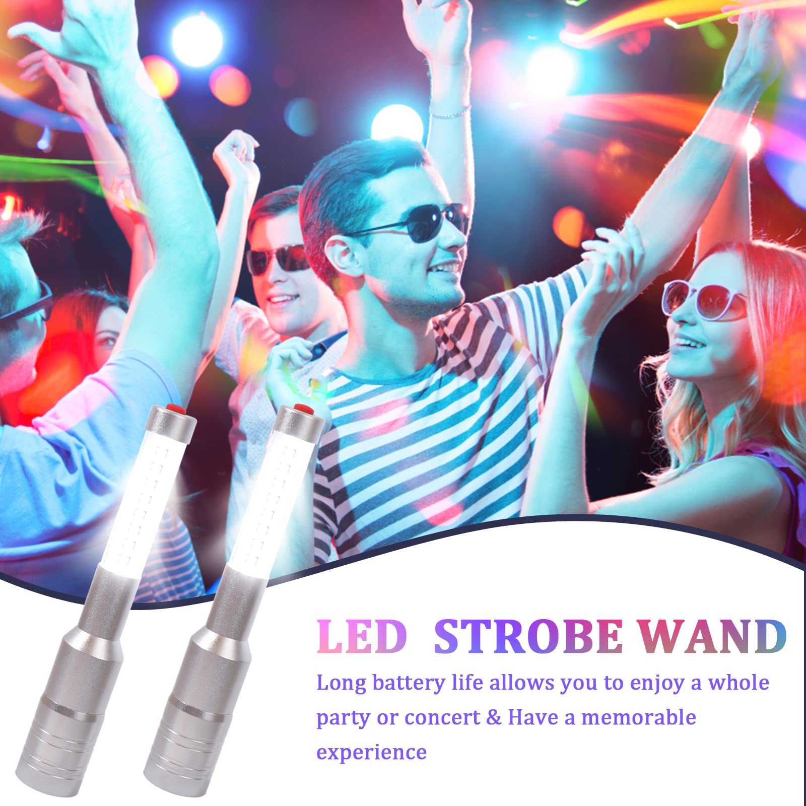 4 Pieces LED Strobe Baton Bottle Service Sparklers Bottle Service Light Bottle Handheld Light for Nightclubs Weddings Parties Activities Supplies (Silver)