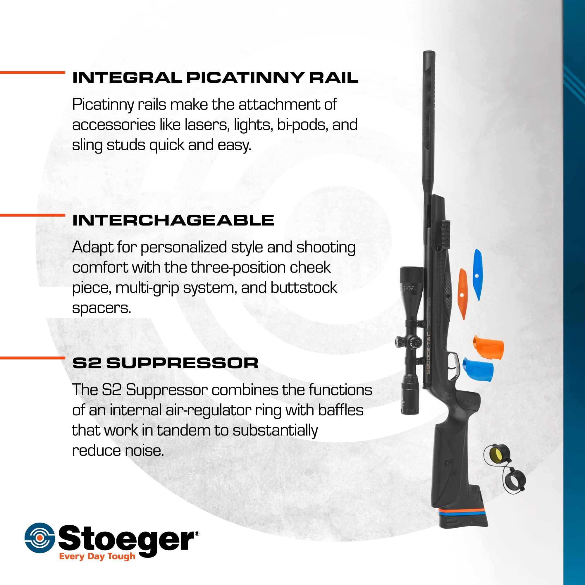 Stoeger S8000-E TAC Airgun Combo - .177 Caliber - Black Synthetic with 3-9x40 Adjustable Objective Scope