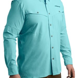 Whitewater Lightweight Moisture Wicking Long Sleeve Fishing Shirt with UPF 50 (XX-Large, Lagoon)