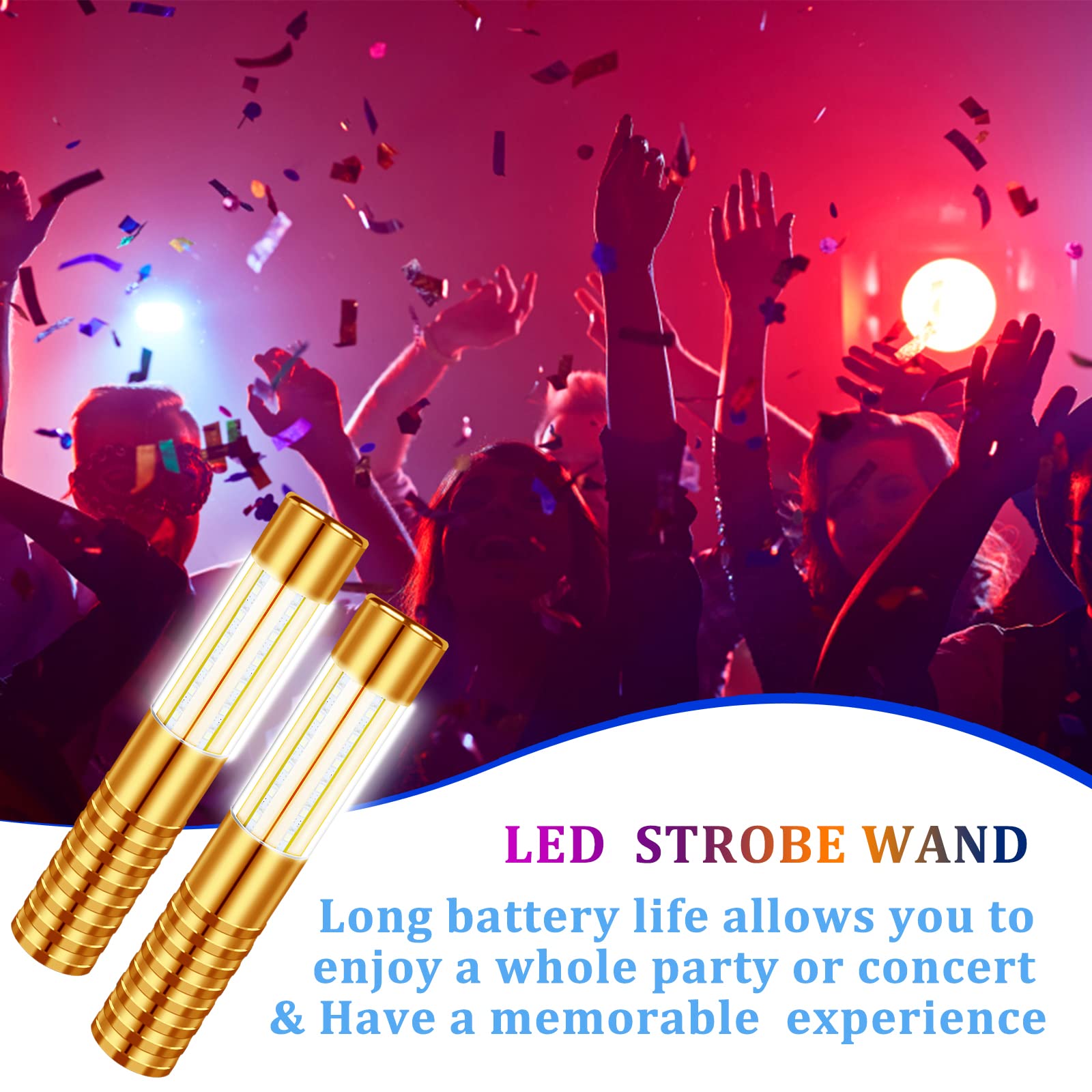 4 Pieces LED Strobe Baton Bottle Service Sparklers Bottle Service Light Bottle Handheld Light for Nightclubs Weddings Parties Activities Supplies (Gold)