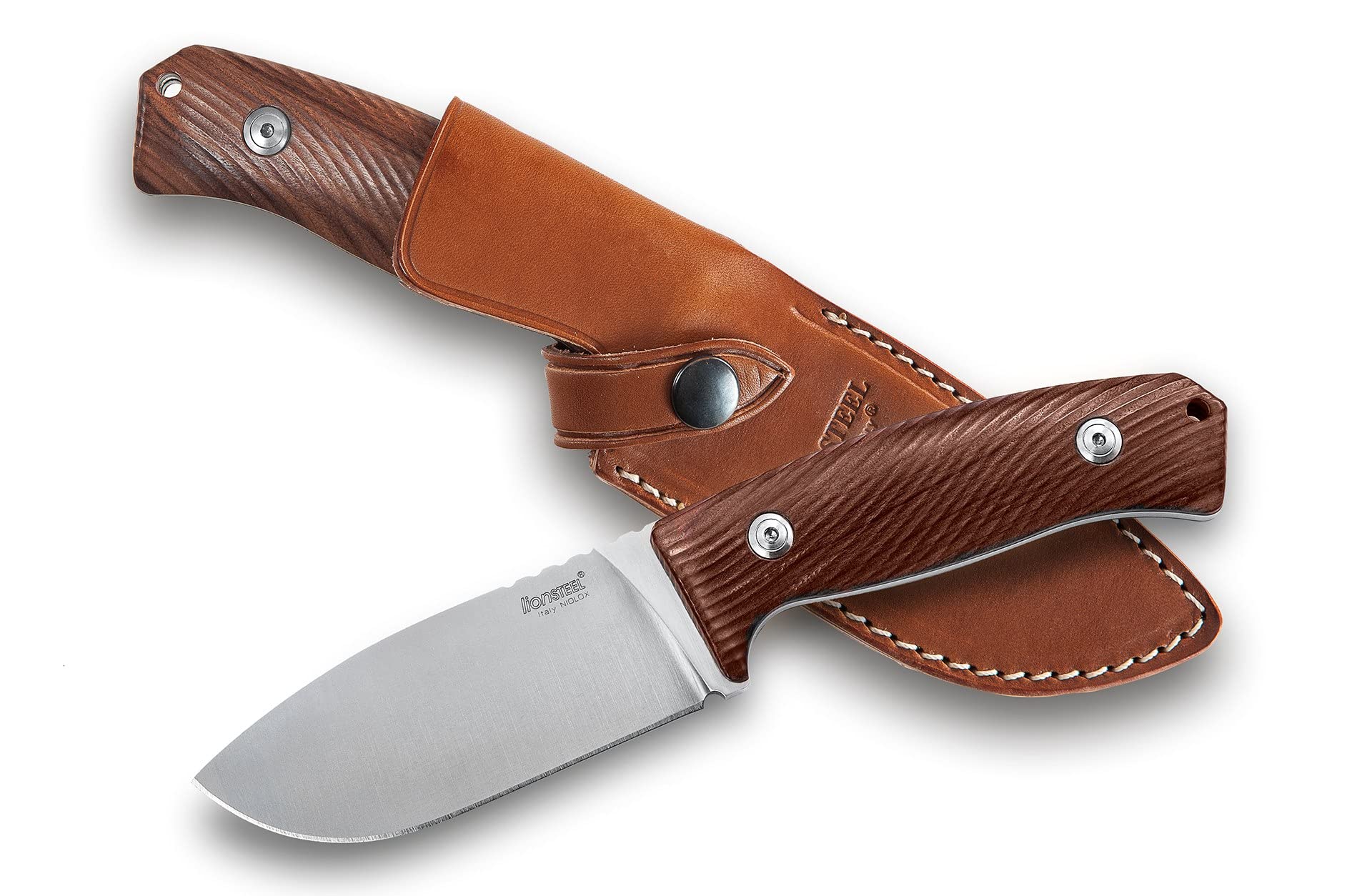 Lion Steel LIONSTEEL M3 ST Bushcraft Fixed Blade Knife Niolox Stainless and Santos Wood Hunting Knives