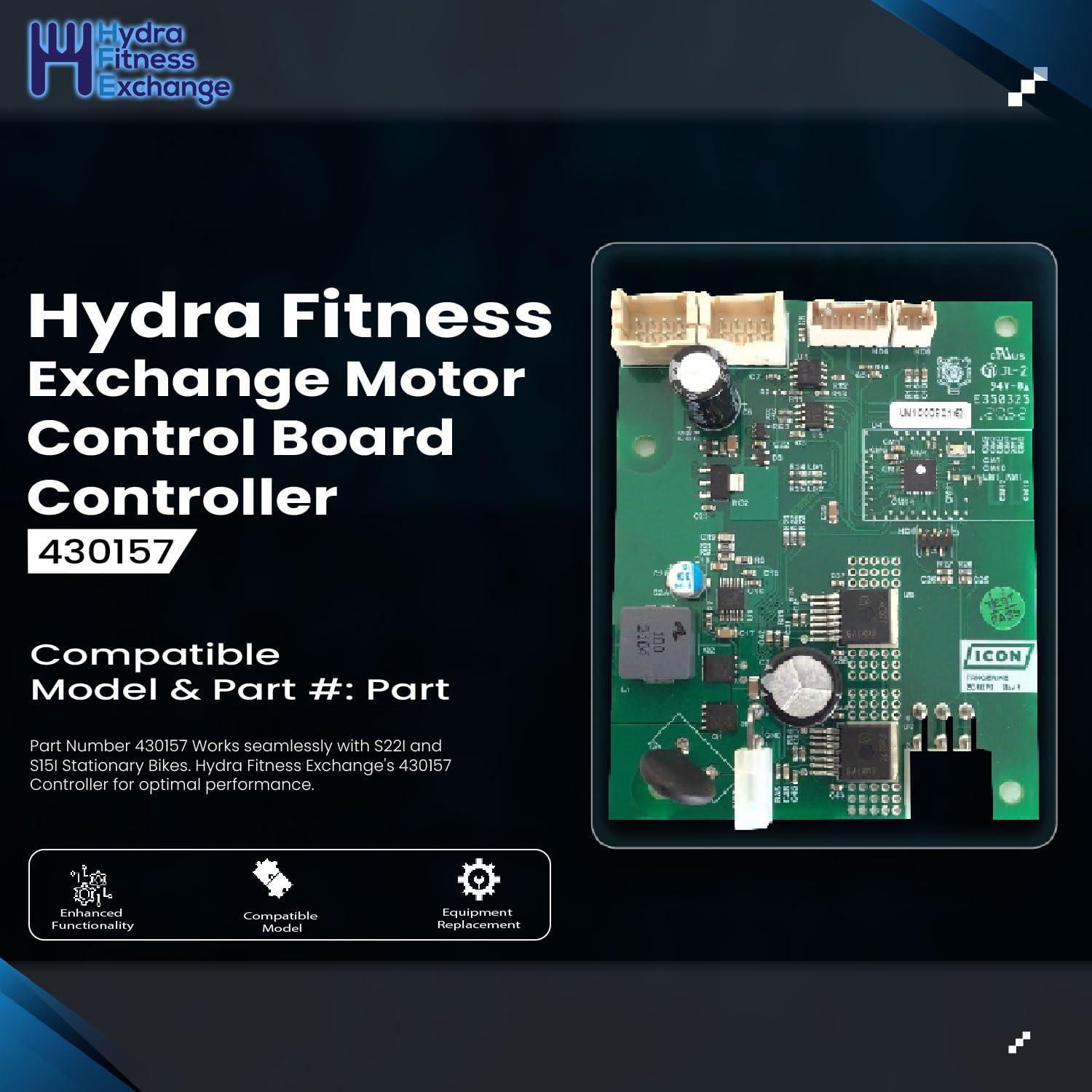 Hydra Fitness Exchange Motor Control Board Controller Easy Installation 430157 Works with S22I S15I Stationary Bike