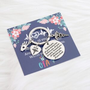 FEELMEM Occupational Therapist Assistant Gifts OTA Gift Behind You All Your Memories Keychain Occupational Therapy Jewelry OTA Graduation Gift (OTA-ky)