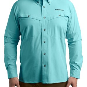 Whitewater Lightweight Moisture Wicking Long Sleeve Fishing Shirt with UPF 50 (XX-Large, Lagoon)