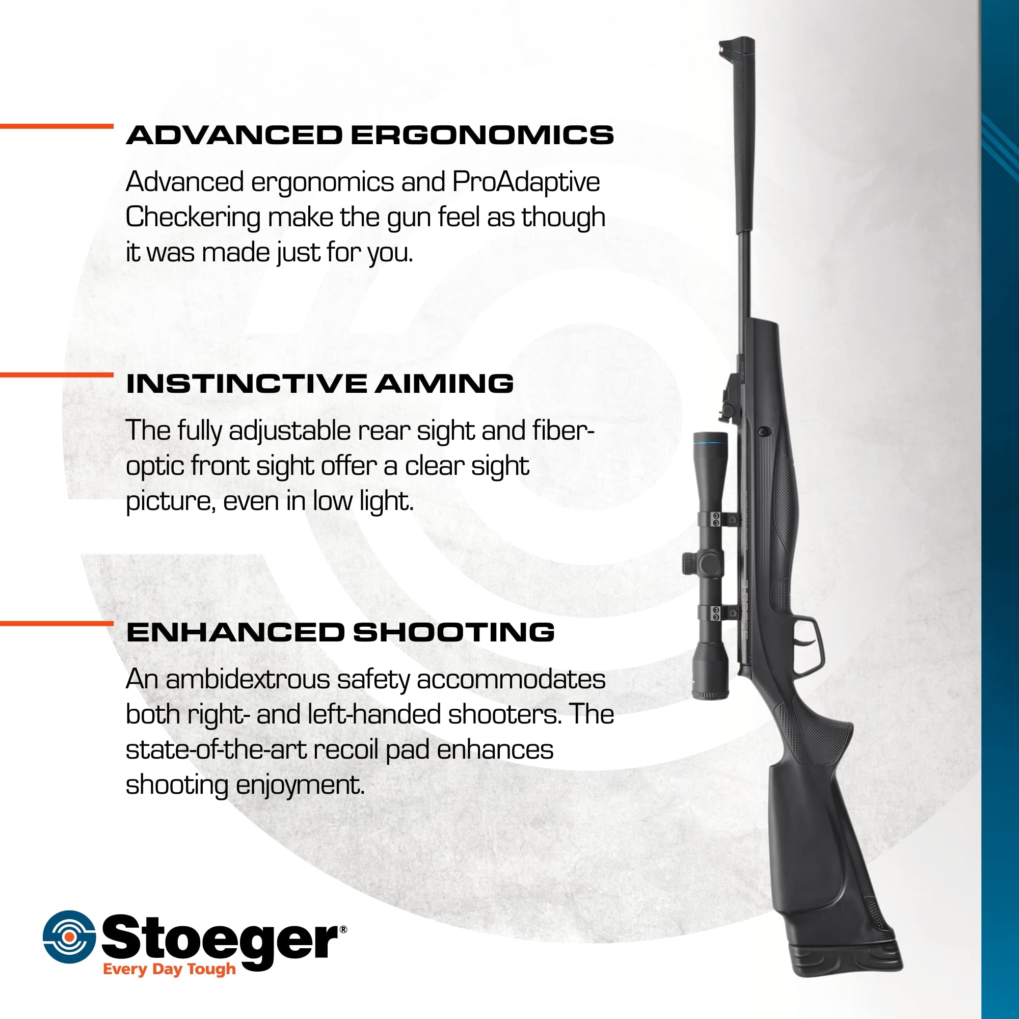 Stoeger S3000-C Compact Airgun Combo - .177 Caliber - Black Synthetic with Fiber-Optic Sights Combo - Includes 4 x 32 Scope