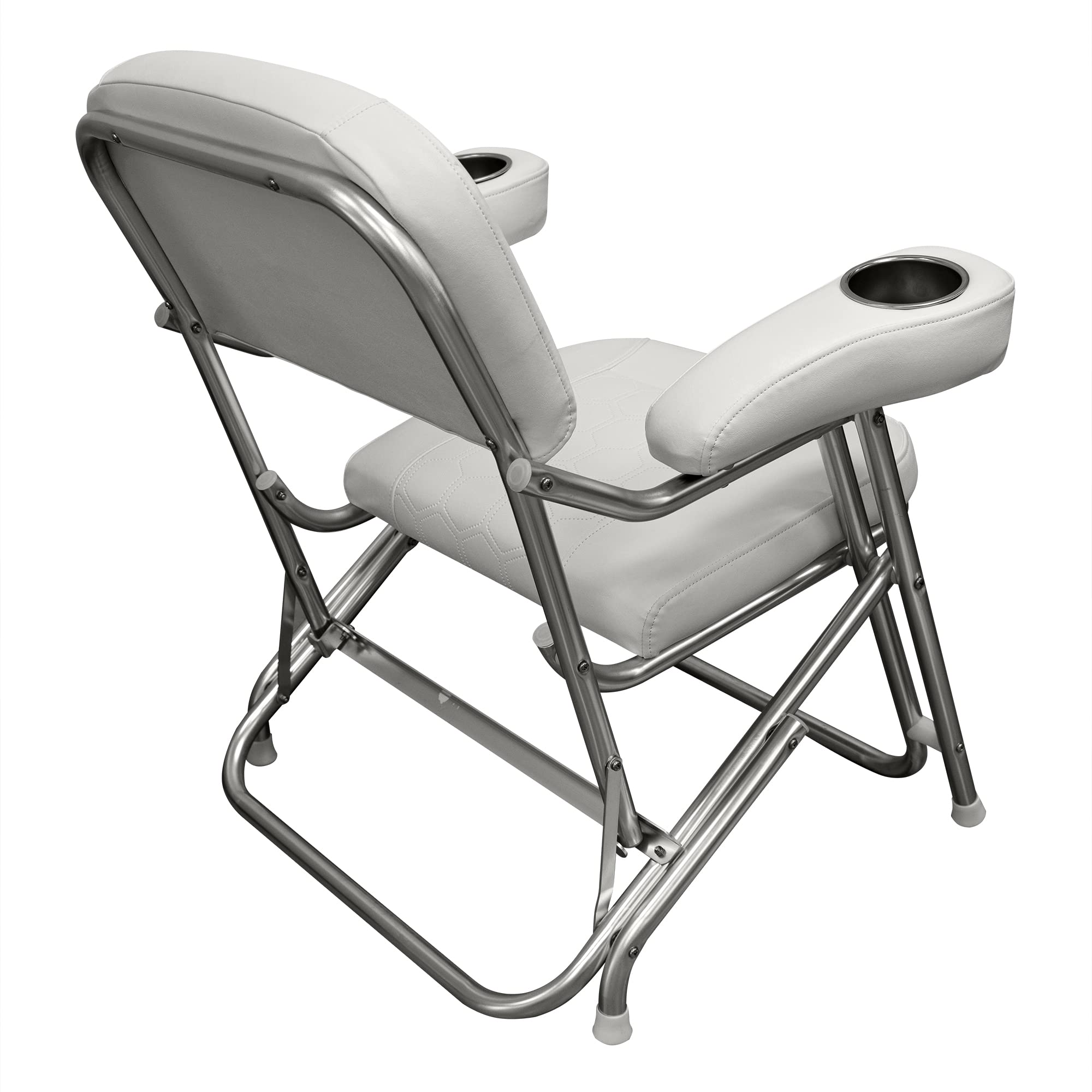 Wise 3367-784 Deluxe Offshore Folding Deck Chair with Stainless Steel Cup Holders