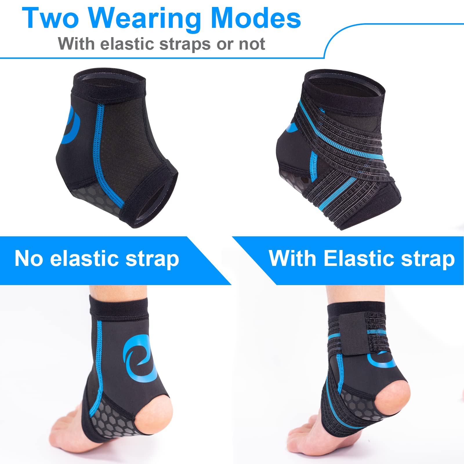 Nvorliy Ankle Brace for Swimming, Aquatic, Scuba Diving, Surfing, Paddle Boarding, Water Sports or Injury Recovery, Neoprene Compression Ankle Wrap & Foot Support for Women & Men (Large)