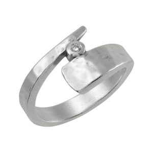 Silpada 'Modern Way' Sterling Silver Diamond Ring, Size 7, Size 7