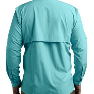 Whitewater Lightweight Moisture Wicking Long Sleeve Fishing Shirt with UPF 50 (XX-Large, Lagoon)