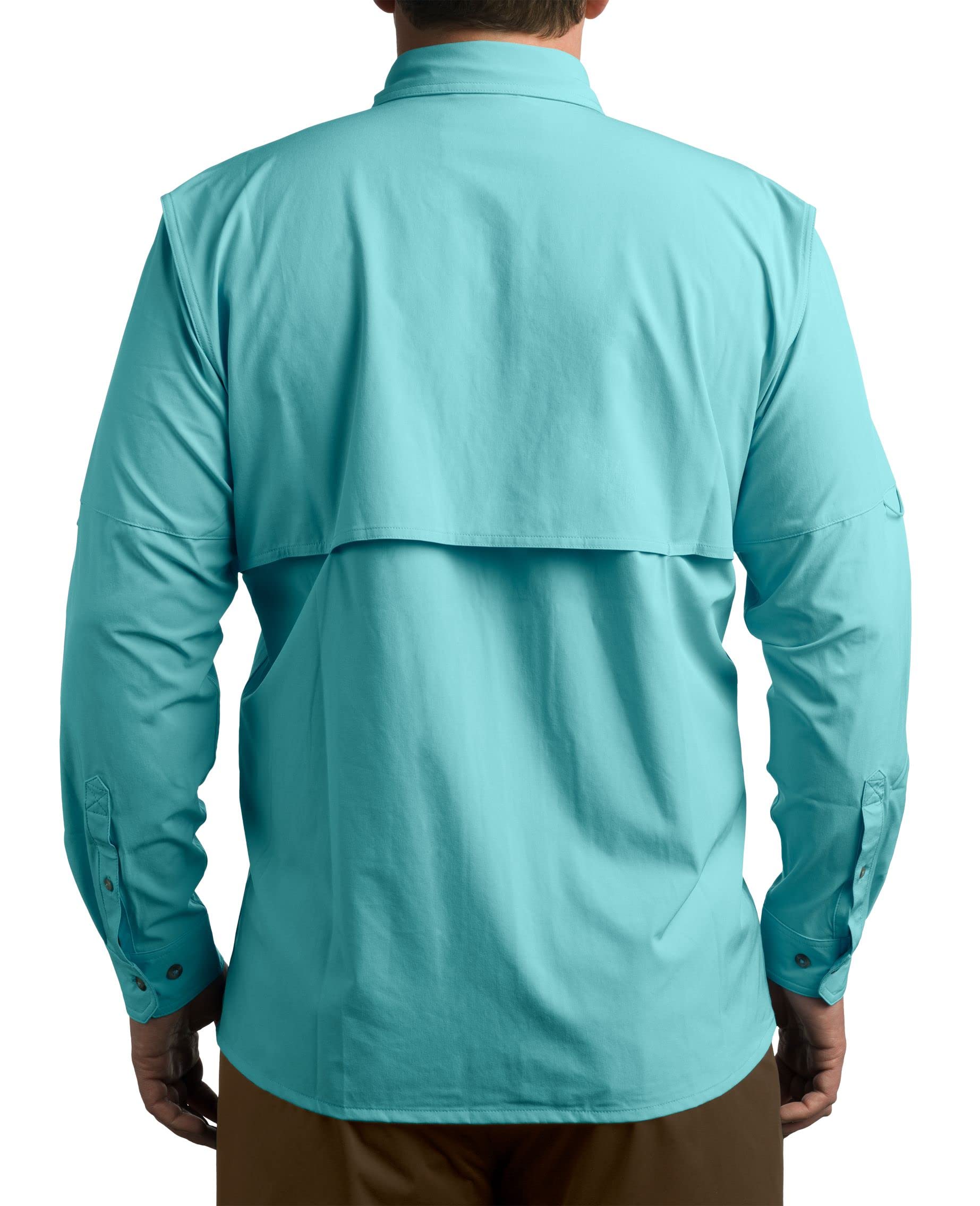 Whitewater Lightweight Moisture Wicking Long Sleeve Fishing Shirt with UPF 50 (XX-Large, Lagoon)