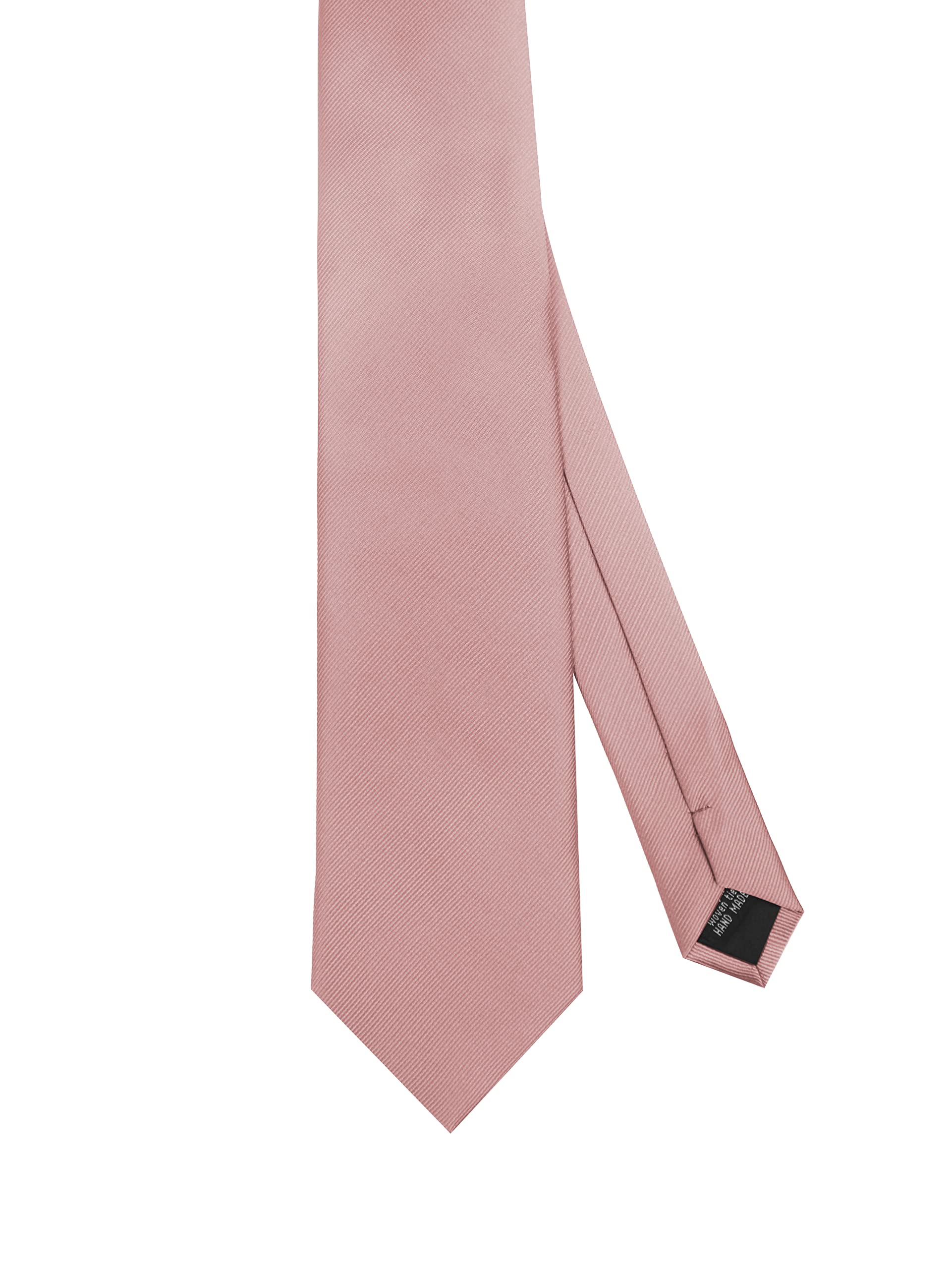 TASTION Mens Dusty Rose Ties for Men Classic Wedding Necktie Solid Light Blush Pink Tie Formal Business Satin Silk Wedding Bridegroom Tie